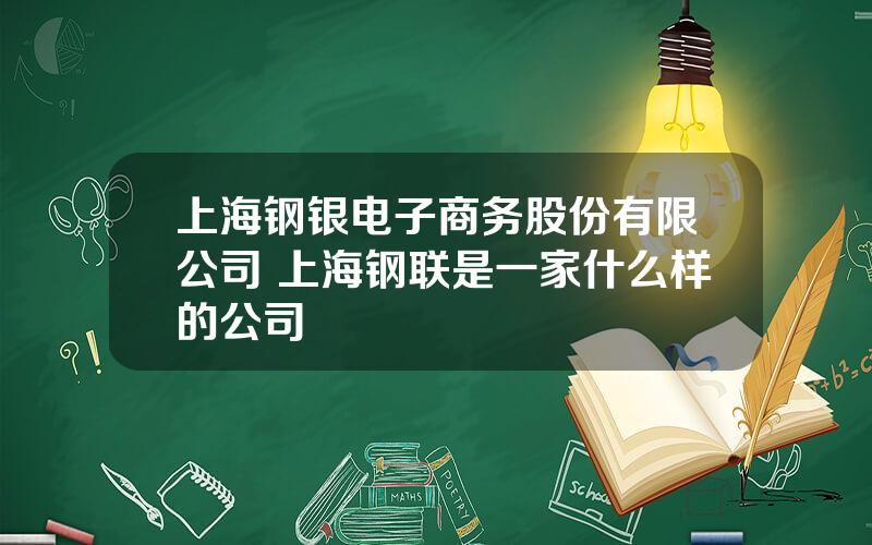 上海钢银电子商务股份有限公司 上海钢联是一家什么样的公司